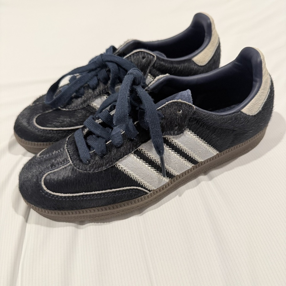 Adidas SAMBA OG Pony Hair JS3934 Night Indigo Clear Sky Women's Sz 7